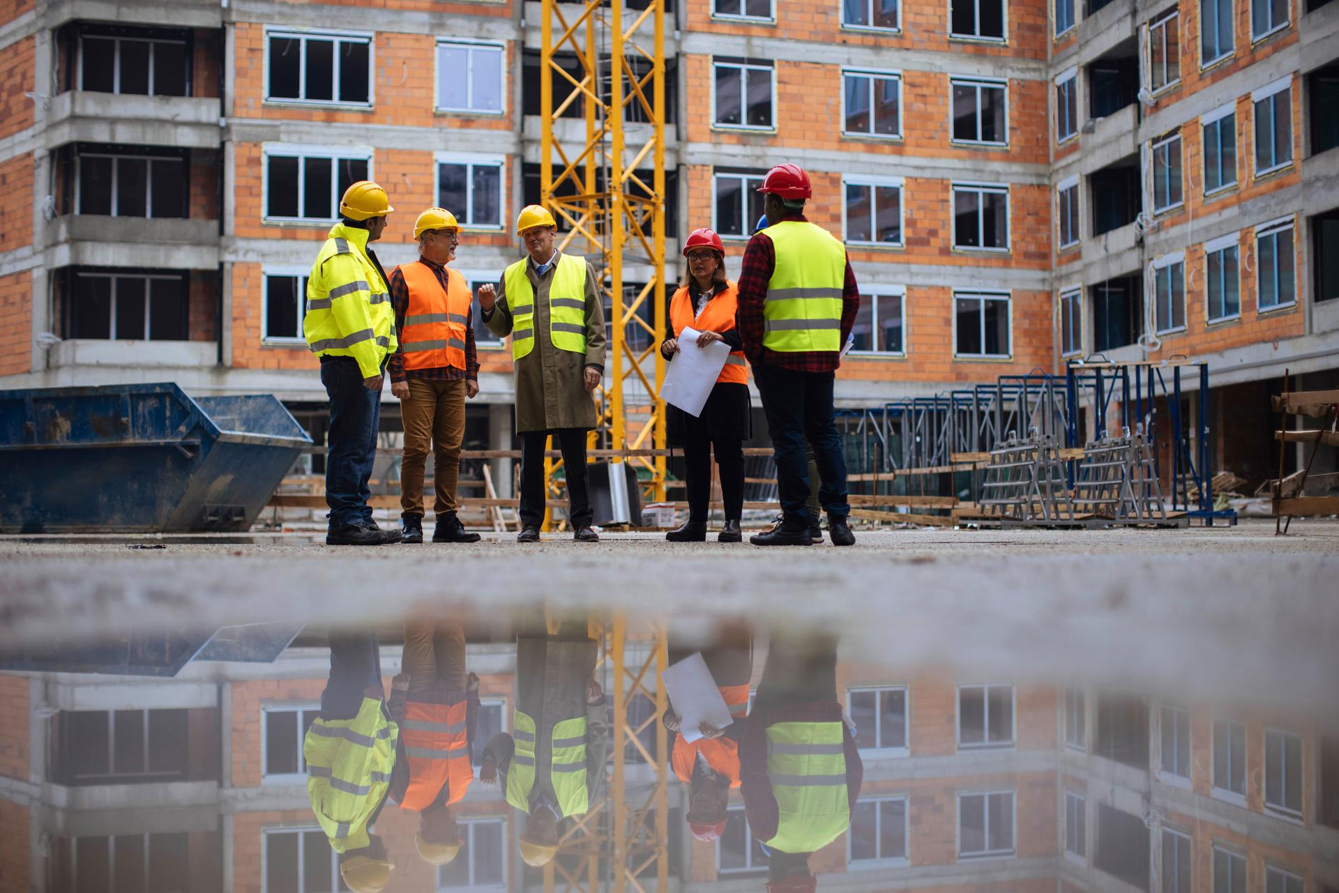 Rainy day at the building site